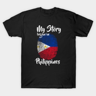 Philippines Flag Fingerprint My Story DNA Filipino T-Shirt